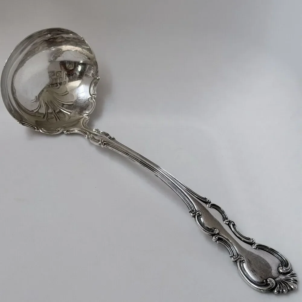 Antique 1835 R.Wallace Troy Silverplate 1902 Oyster Serving Ladle Solid 9 3/8”